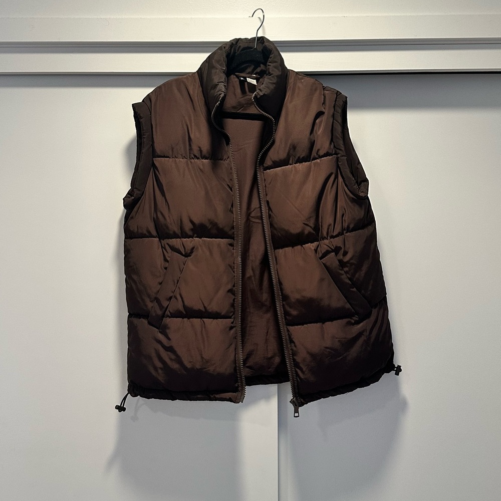 Zara Brown Puffer Vest